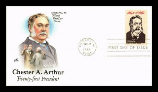 Dr Jim Stamps Us Chester A Arthur Ameripex Presidents First Day Cover Chicago