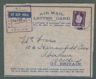 Ww2 1941 Air Mail Letter Card From Nurse At No.  2 Ccs,  M.  E.  F.  (w478)