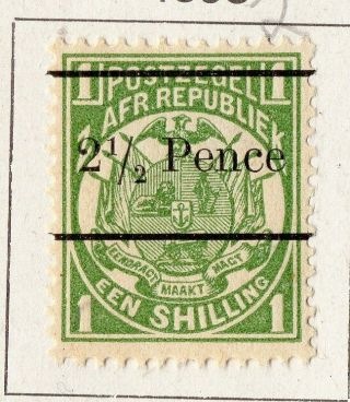 India Transvaal 1893 Early Issue Fine Hinged 2.  5d.  Surcharged 272425