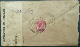Bma Malaya 27 Nov 1945 Registered Cover From Kuala Pilah To India - Censored