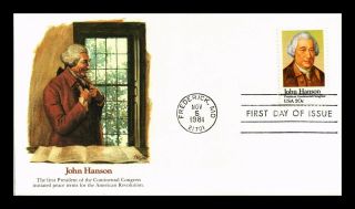 Dr Jim Stamps Us John Hanson Continental Congress Fdc Cover