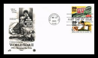 Us Cover World War Ii Turning The Tide 50th Anniversary Fdc Combo