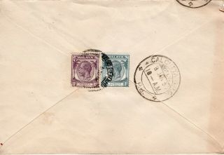 Malaya 1937 Airmail Cover To India