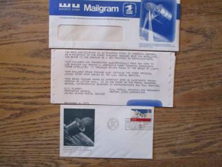 Western Union Mailgram 1st Mailgram Sent Via Satellite & 1 St Cover