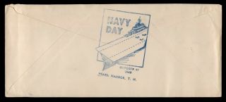 DR WHO 1948 NAVY 128 PEARL HARBOR HAWAII AIRMAIL NAVY DAY CACHET e46186 2