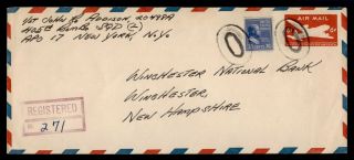 Dr Who 1954 Apo 17 Prexie Uprated Airmail Stationery To Usa Registered E46171