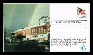 Dr Jim Stamps Us Ronald Reagan Inauguration Event Cover Tampico Illinois Rainbow
