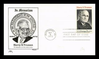 Dr Jim Stamps Us Harry S Truman First Day Colonial Cachet Cover Independence