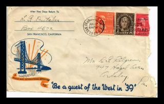 Dr Jim Stamps Us Golden Gate Exposition Cachet Guest Of The West Cover 1938