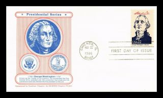 Us Cover George Washington Presidential Series Fdc Graebner Chapter Cachet