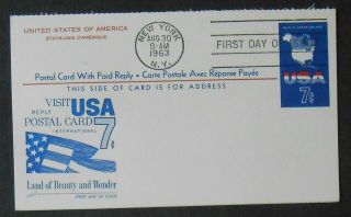 Classic U.  S.  1963 7c Usa Vacationland Airmail Postal Card With Fleetwood Cachet