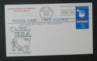Classic U.  S.  1963 7c Usa Vacationland Airmail Postal Card With Artmaster Cachet