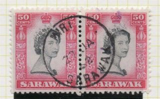 Sarawak 1955 Qeii Early Issue Miri Postmarkused 50c.  242345