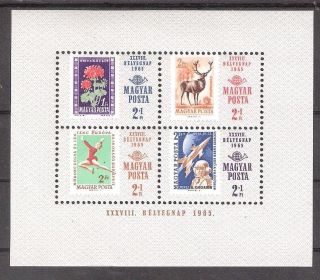 Hungary 1965 Stamp Day Semi - Postal Miniature Sheet Mnh (sc B257b)