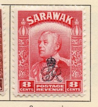 Sarawak 1947 Early Issue Fine Hinged Optd 8c.  052022