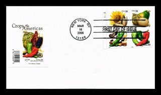 Dr Jim Stamps Us Crops Of The Americas Sticker Cachet Fdc Cover Combo