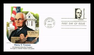 Dr Jim Stamps Us Harry S Truman First Day Cover Washington Dc Fleetwood