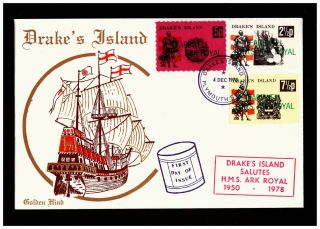 Drakes Island 1978 Salutes Hms Ark Royal Cover.  Postmarked.  946