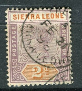 Sierra Leone; 1890s Early Classic Qv Issue Fine 2d.  Value