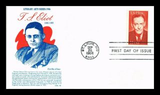 Dr Jim Stamps Us T S Eliot Literary Arts Gamm First Day Cover St Louis