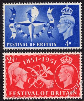 Gb 1951 Festival Of Britain Complete Set Sg513 - 4 Unmounted Freepost