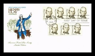 Dr Jim Stamps Us Henry Clay Great Americans First Day Cover Strips