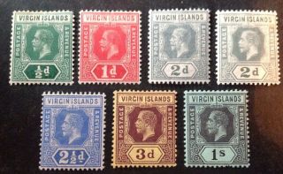 British Virgin Islands 1913 - 19 7 X Stamps Hinged