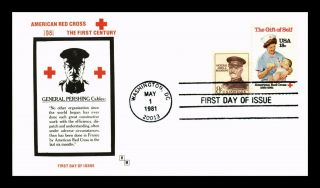 Dr Jim Stamps Us Red Cross Centennial General Pershing Cables Fdc Cover Combo