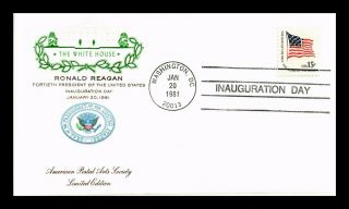 Us Cover President Ronald Reagan Inauguration Day House Of Farnum Cachet