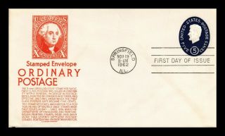 Us Cover Postal Stationery 5c Stamped Envelope Fdc Anderson Cachet
