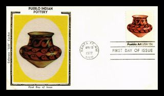 Dr Jim Stamps Us Pueblo Indian Pottery Colorano Silk Fdc Cover Santa Fe