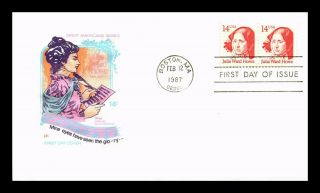 Dr Jim Stamps Us Julia Ward Howe House Of Farnum Fdc Cover Pair Boston
