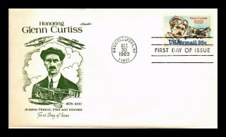 Us Cover Glenn Curtiss Aviation Pioneer Air Mail Fdc Artmaster Cachet