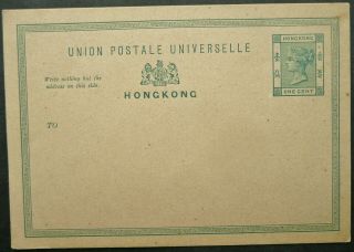 Hong Kong Victoria 1c Post Card - Postal Stationery - See