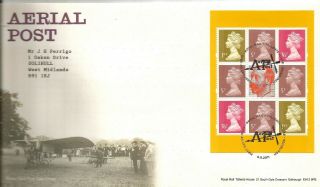 2011 Aerial Post B - Let Pane First Day Cover " Bureau " Hand Stamp