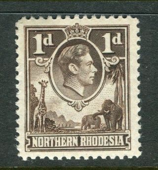 Northern Rhodesia; 1938 Early Gvi Pictorial Issue Hinged Shade Of 1d.