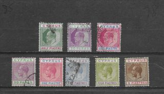 Cyprus,  Small Group Of Kevii /kgv Issues,  Values To 9 Pi.