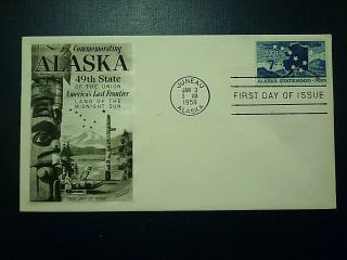 C53 1959 Alaska Statehood Airmail Fdc - Fleetwood Cachet