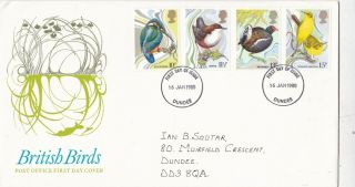 Gb 1980 British Birds Fdc Dundee Cds With Enclosure Vgc