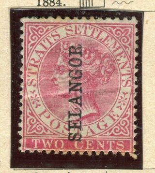 Selangor; 1884 Early Classic Qv Issue 2c.  Value