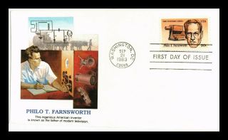 Us Cover Philo T Farnsworth Inventor First Television Camera Fdc Fleetwood