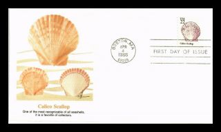 Dr Jim Stamps Us Calico Scallop Seashell First Day Fleetwood Cover Boston