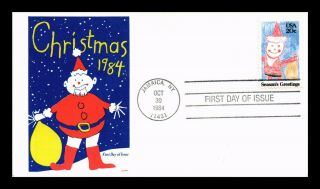 Dr Jim Stamps Us Christmas Santa Claus Kids Drawing Fdc Gamm Cover