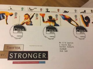 Gb Stamps First Day Cover 1996 Olympics 09/06/96