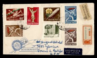 Dr Who 1975 Hungary Budapest To Usa Multi Franked Registered Air Mail C136629