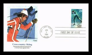 Dr Jim Stamps Us Cover Winter Olympics Fdc Cross Country Skiing Fleetwood