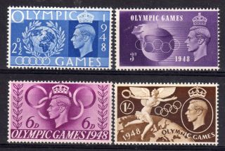 Gb = G6 Era,  1948 Olympic Games Set/4.  Sg495/498.  Mnh.
