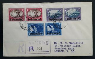 Scarce 1945 Bechuanaland South Africa O/p Stamps Fdc Ties 6 Stamps Canc Mafeking