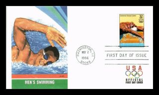 Us Cover Centennial Olympic Games Mens Swimming Fdc Fleetwood Cachet