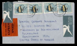 Dr Who 1974 South Africa Rsa Braamfontein Express Airmail To Usa D51086